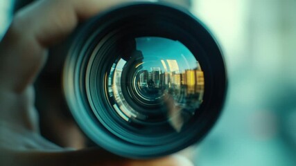 Aufkleber - A person holding a camera, great for illustration of creative pursuits or photography scenes