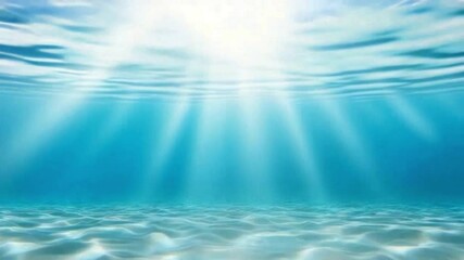 Poster - Underwater Serenity: Sunbeams dance through the crystalline water, illuminating the tranquil seabed in a mesmerizing display of underwater beauty, evoking a sense of peace.