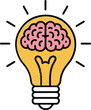 © Rita - Creative idea concept represented by a brain inside a glowing lightbulb illustration