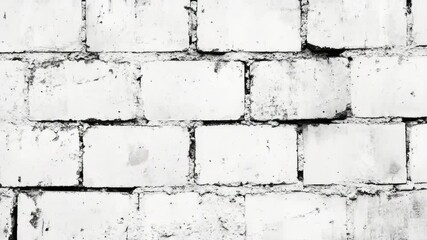 Poster - A classic black and white photograph of a brick wall