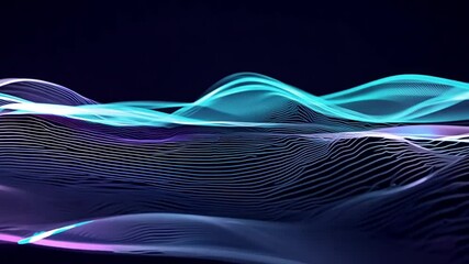 Poster - Abstract Light Wave Patterns in Vibrant Colors Representing Modern Digital Technology and Innovation Concepts 4k video footage