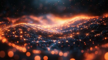 Poster - Digital Waveform: An abstract digital artwork that captures the dynamism of a digital waveform or data visualization, representing connectivity, networks, and technology