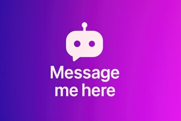 Poster - The sleek and modern design of a chatbot icon, with a speech bubble and the words 