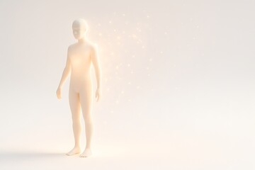 Aufkleber - Ethereal Human Figure with Glowing Particles in a Minimalist Setting