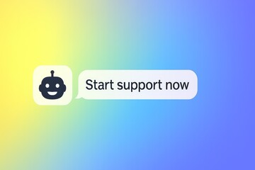 Poster - A digital assistant chatbot offers instant customer support, using modern interface to provide solutions, showing the evolving landscape of customer service and innovation.