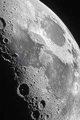 Aufkleber - Close-up view of the moon showcasing surface details Generative AI