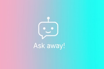 Poster - A chatbot icon with a speech bubble, set against a vibrant gradient, inviting users to engage in seamless, instant communication. 