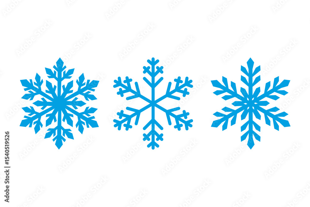 Blue snowflake icon set isolated vector illustration Stock Vector ...