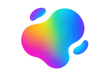 Poster - Rainbow gradient flowing into an organic shape with a transparent background, creating a modern and vibrant design
