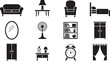 © MDSHOFIQUL - Ten Black Silhouette Home Furniture Icons Vector Set 1