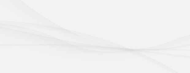 Fototapete - Abstract white grey wavy lines subtle clean minimalist background modern curve gradient