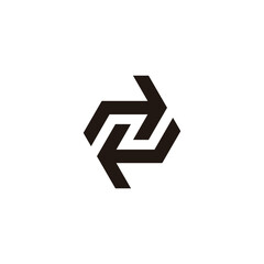 Aufkleber - letter n negative space rotate arrow geometric logo vector