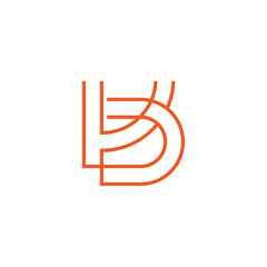 Aufkleber - letter vd abstract thin linear simple logo vector