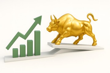 Poster - Golden Bull Symbolizing Financial Growth and Market Prosperity