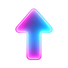 Leinwandbilder - Neon Up Arrow Gradient Blue Pink Purple Glowing Light Sign Symbol Interface Element Digital Design