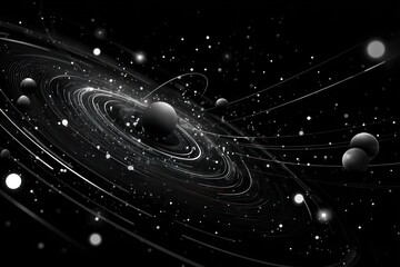 Wall Mural - Abstract celestial scene of swirling cosmic bodies