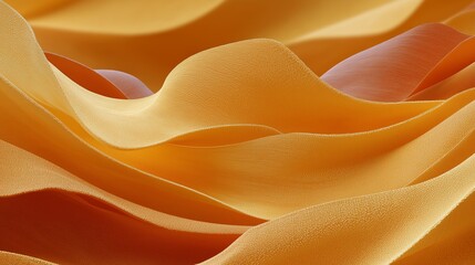Poster - Bright golden silk fabric draped elegantly in soft waves captures light and texture beautifully