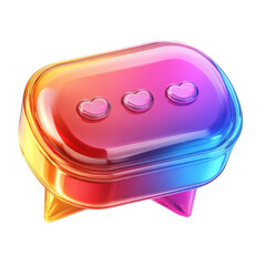 Poster - Chat bubble icon hearts romantic love communication message notification on transparent background
