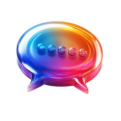 Poster - Rainbow Communication Bubble Vibrant Message Icon Chat Sign Online on transparent background