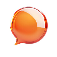 Poster - Orange Message Bubble Icon Transparent Chat Graphic Glowing Speech Cloud on transparent background