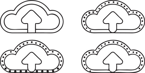Poster - Cloud Upload Arrow Icon Flat Vector for SaaS Dashboard and Cloud Storage UI