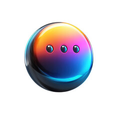 Leinwandbilder - Glossy Sphere Rainbow gradients Dots Abstract Orb Iridescent glow 3D on transparent background