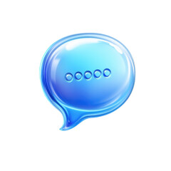 Poster - Glossy Blue Speech Bubble with Pending Message Notification UI Element for on transparent background