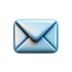 Poster - 3D Shiny Blue Email Icon on Black Background Digital Communication on transparent background