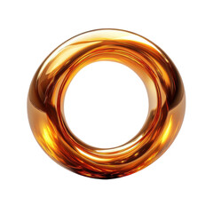 Leinwandbilder - Golden torus elegant shine glossy metal round geometric luxury precious on transparent background