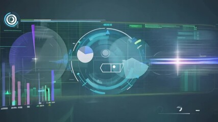 Poster - Futuristic Digital Interface with Data Visualization, Graphs, and Analytics for Modern Technology Applications 4k video footage