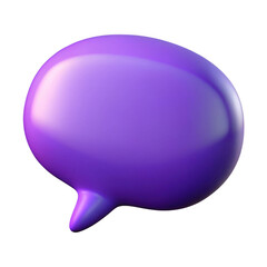 Leinwandbilder - 3d purple speech bubble isolated on transparent background