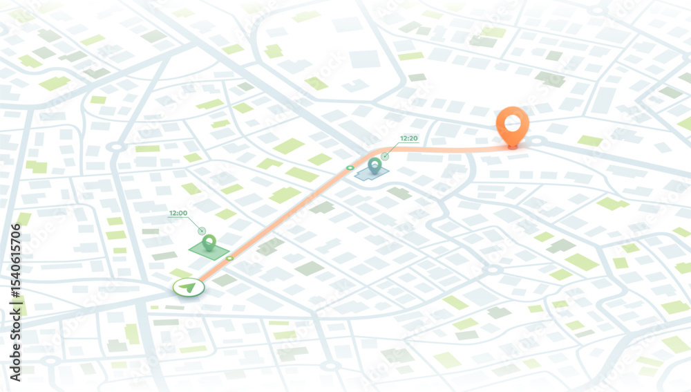 GPS navigation to pins and multiple markers on route. Cty map featuring ...