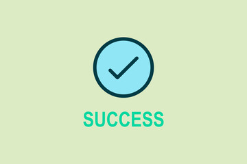 Poster - Success icon. icon related to UI elements. suitable for web site, app, user interfaces,element, printable etc. flat line icon style. simple vector design editable