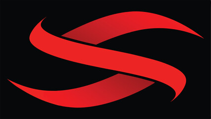 Poster - Abstract red ribbon logo with transparency perfect for various branding applications