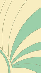 Poster - Abstract retro fan shaped design with pastel colors and transparent background