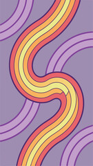 Poster - Abstract retro rainbow design with transparent background suitable for diverse creative projects