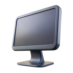 Poster - 3d realistic dark gray computer monitor isolated on transparent background