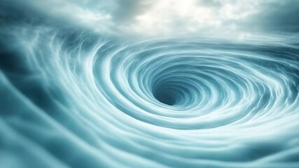 Aufkleber - Whirlpool of the Sky: A mesmerizing visualization of swirling waters and turbulent clouds converge, creating a dramatic spectacle that evokes the raw power and beauty of nature's elements.