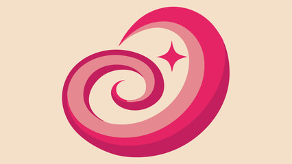 Poster - Abstract swirl design in shades of pink and magenta with sparkle element