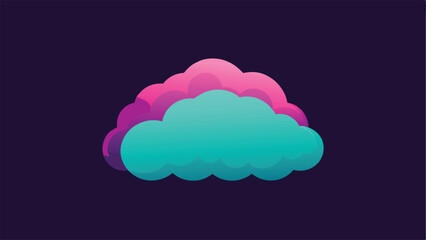 Poster - Abstract vector illustration of dual colored fog cloud design with magenta and cyan hues