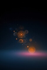 Wall Mural - Abstract cosmic landscape with glowing orbs