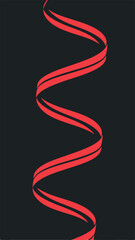 Poster - Elegant red ribbon silhouette design with spiraling curves against a transparent background