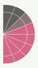 Poster - Geometric color palette wheel in pink and gray with transparent background
