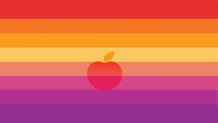 Poster - Gradient apple design featuring color bands in warm and cool tone gradient colors