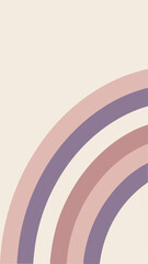 Poster - Pastel color rainbow arch illustration against creamy background for design projects