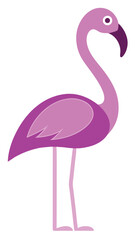 Poster - Pink flamingo vector illustration featuring modern simplified style suitable for multiple designs