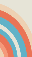 Poster - Retro rainbow arching design with complementary pastel colors for creative projects