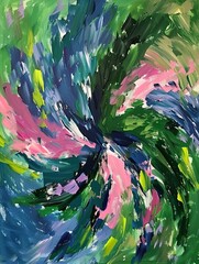 Poster - An abstract expressionist painting depicting a cosmic nebula, with intense, swirling colors
