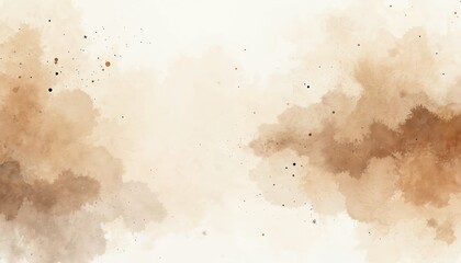 Poster - Abstract watercolor background featuring soft neutral earthy tones. Splatter details, stains, gradient design give artistic look. Perfect for digital art, design projects, prints, posters, web