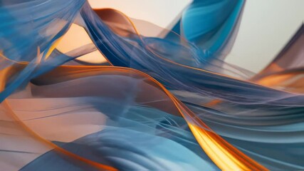 Poster - Dynamic Abstract Art: A swirling blend of vibrant blue and orange hues creates a visually captivating and fluid artwork, evoking a sense of movement and energy.